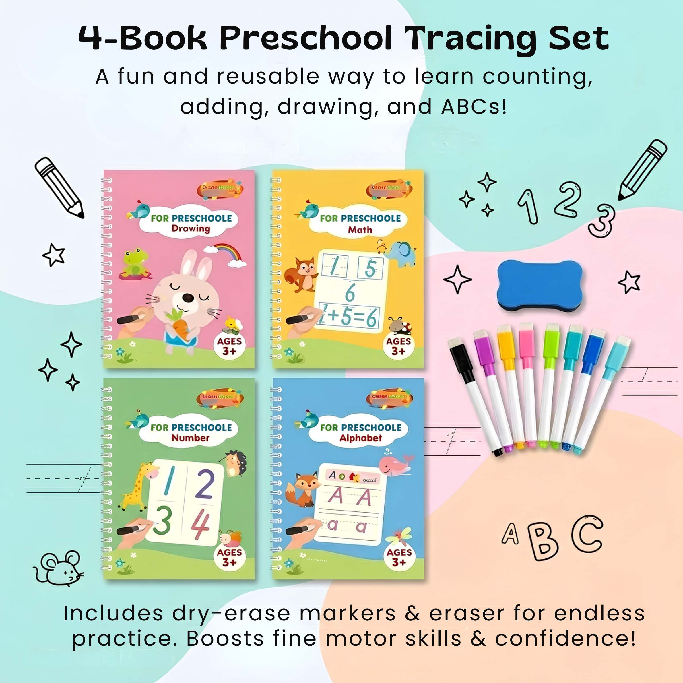nylyCas™ Trace & Grow Reusable Writing Books