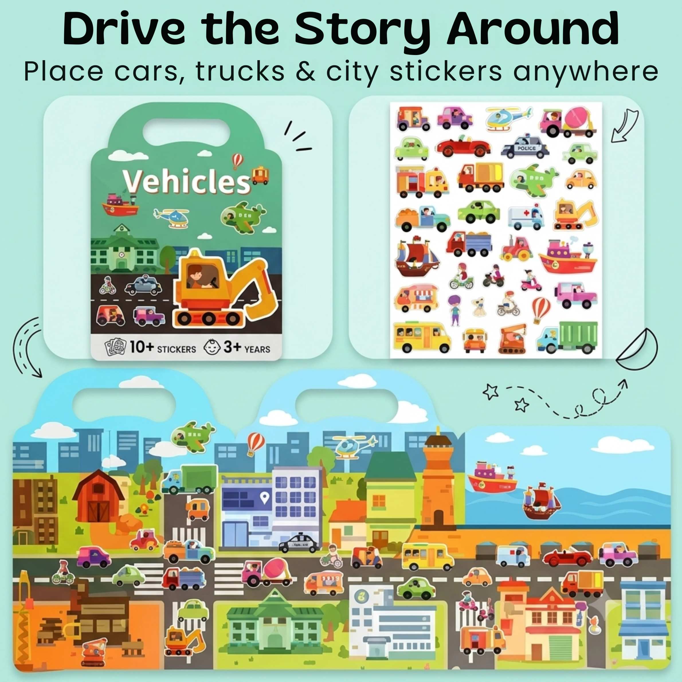 nylyCas™ PuffyScene Reusable Sticker Book