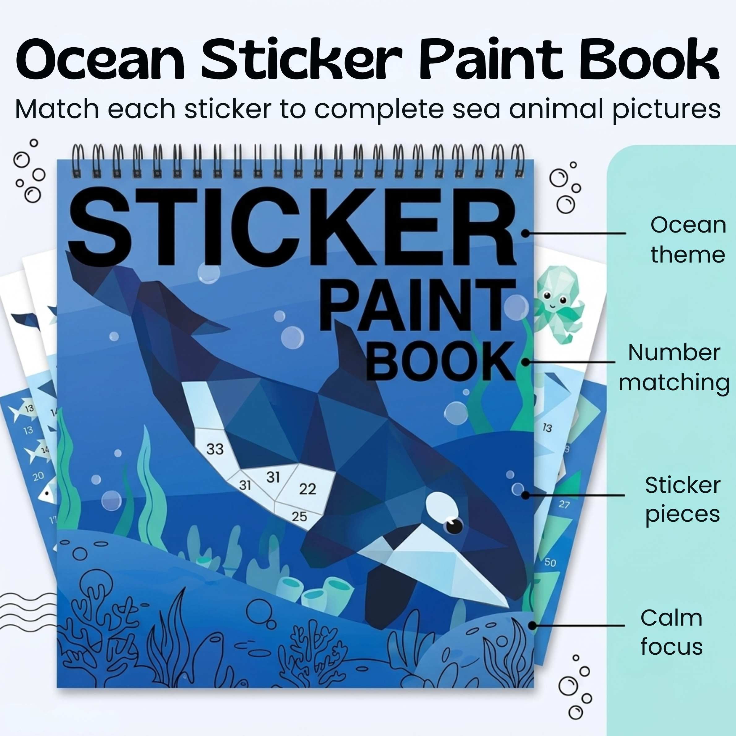 nylyCas™ StickerPaint Number Art Book