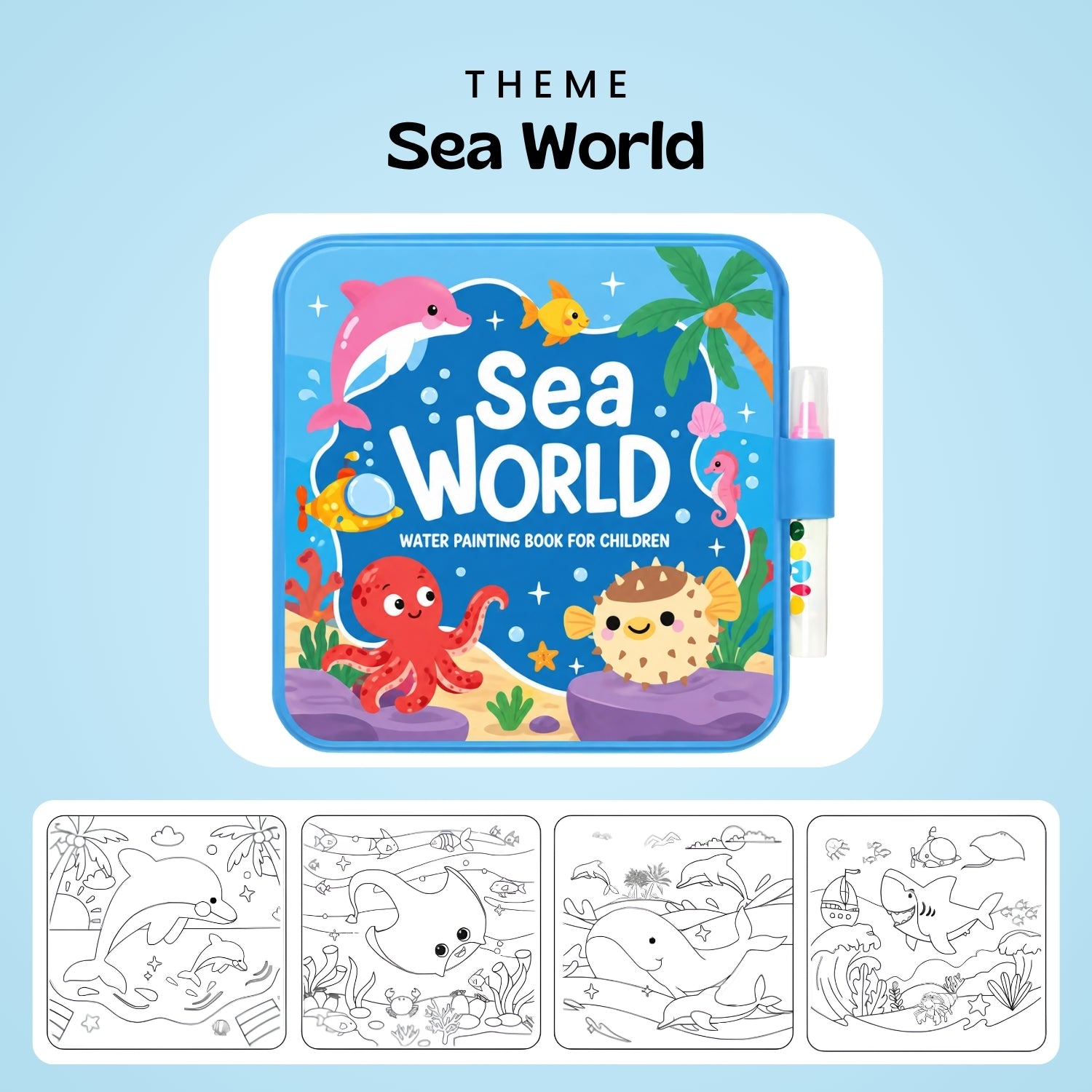 nylyCas™ MagicSplash Water Coloring Book