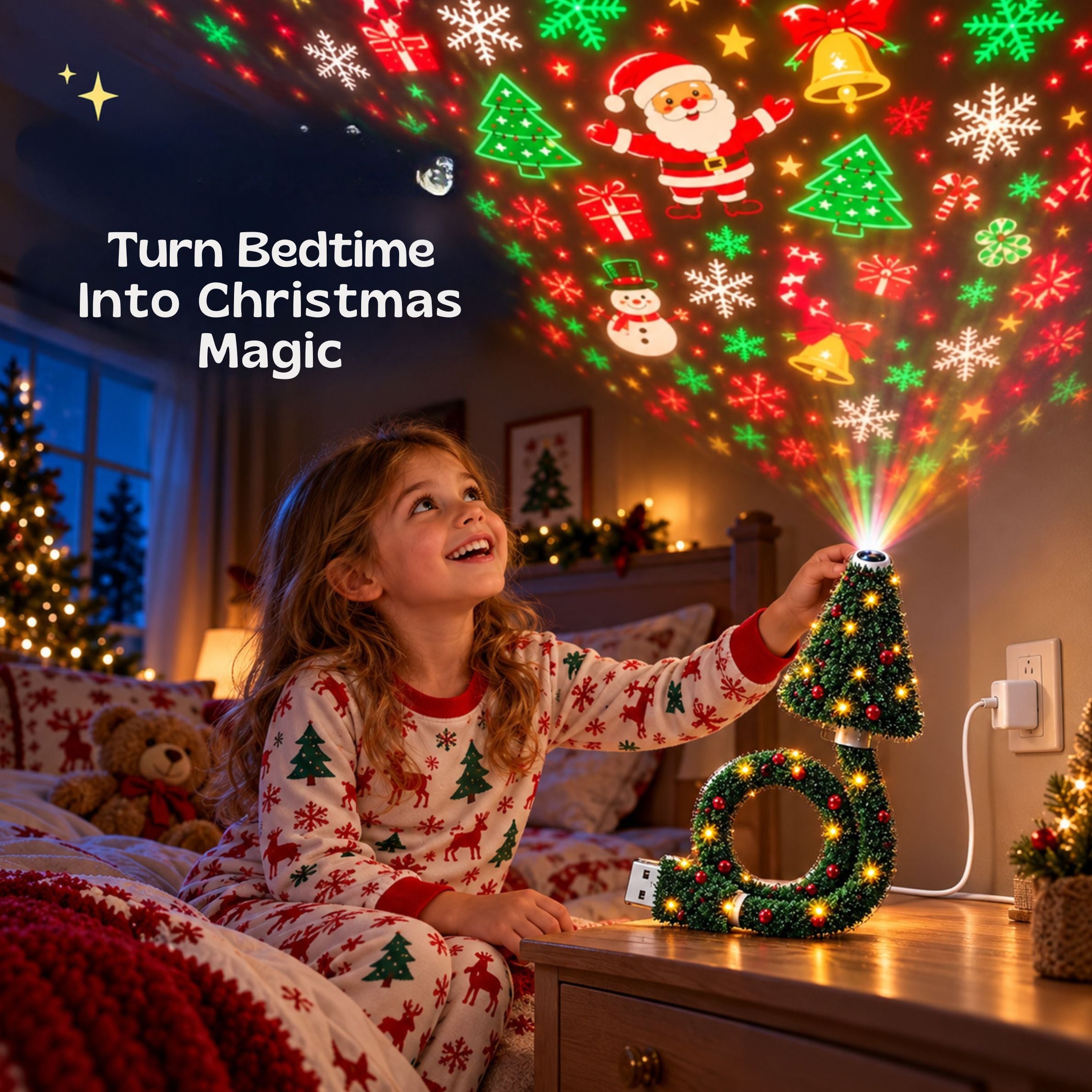 nylyCas™ ChristmasGlow Tree Projector Light