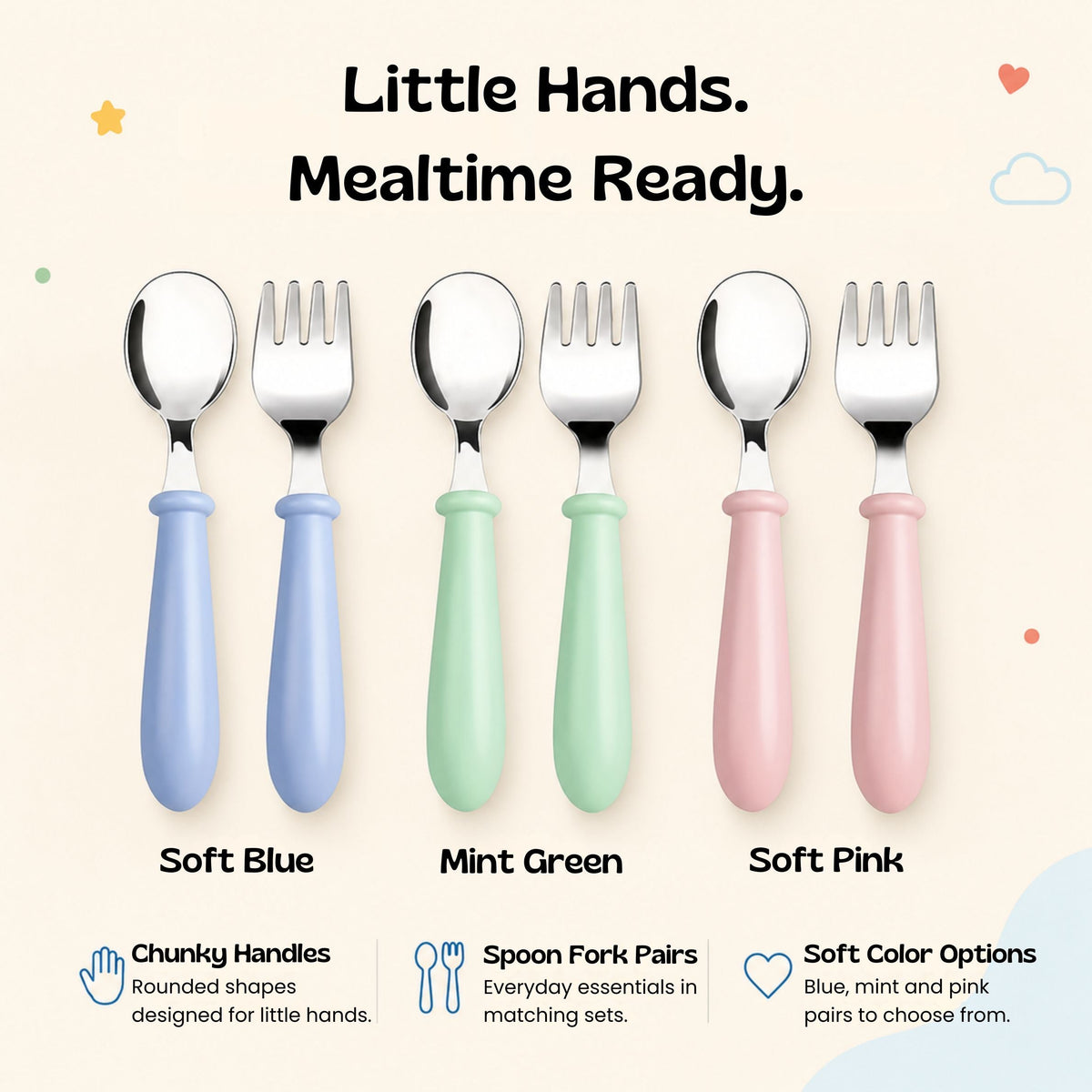 nylyCas™ LittleBite Toddler Fork & Spoon Set