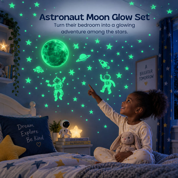 nylyCas™ MoonGlow Astronaut Wall Stickers
