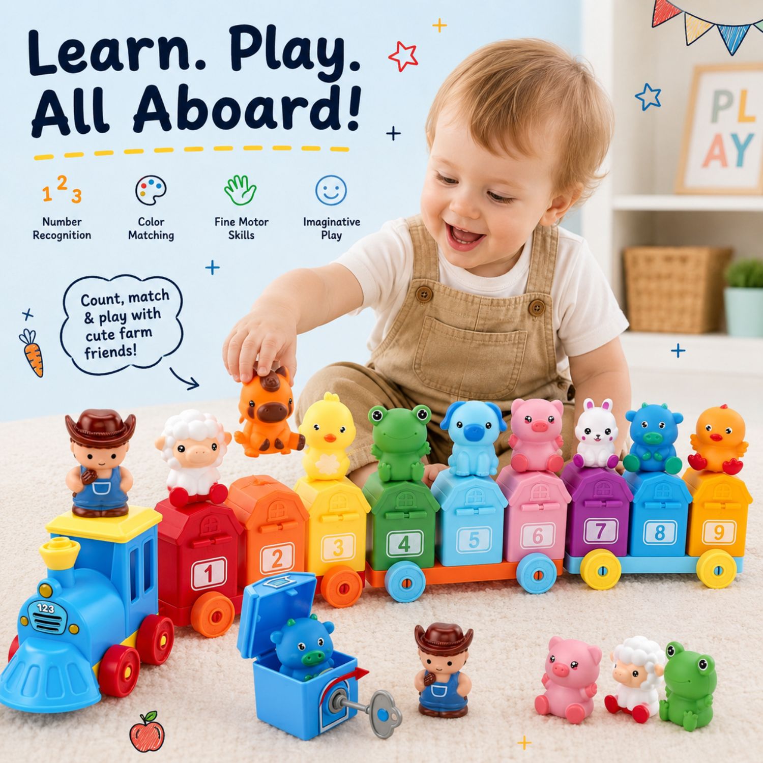 nylyCas™ Animal Train Match & Play Set