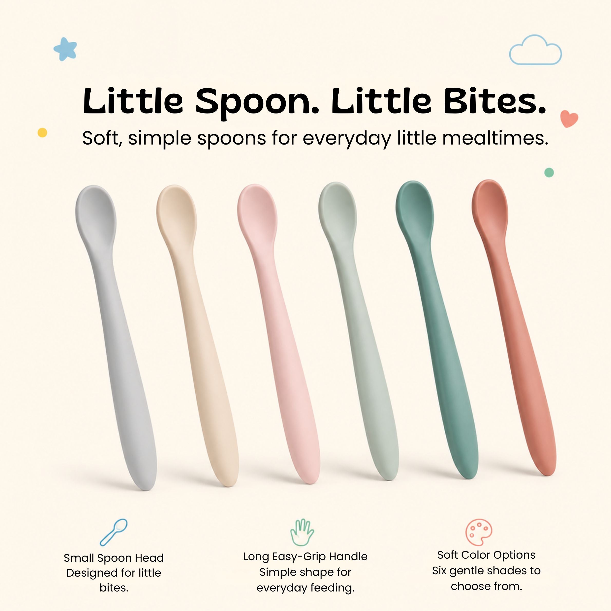 nylyCas™ SoftStart Silicone Baby Feeding Spoon