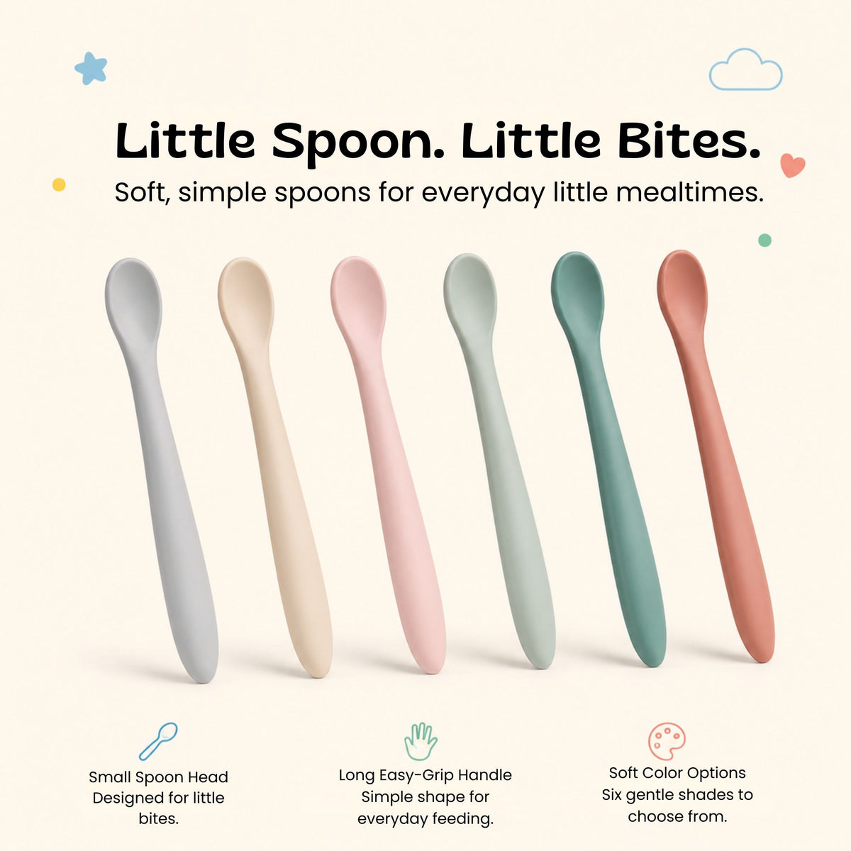 nylyCas™ SoftStart Silicone Baby Feeding Spoon