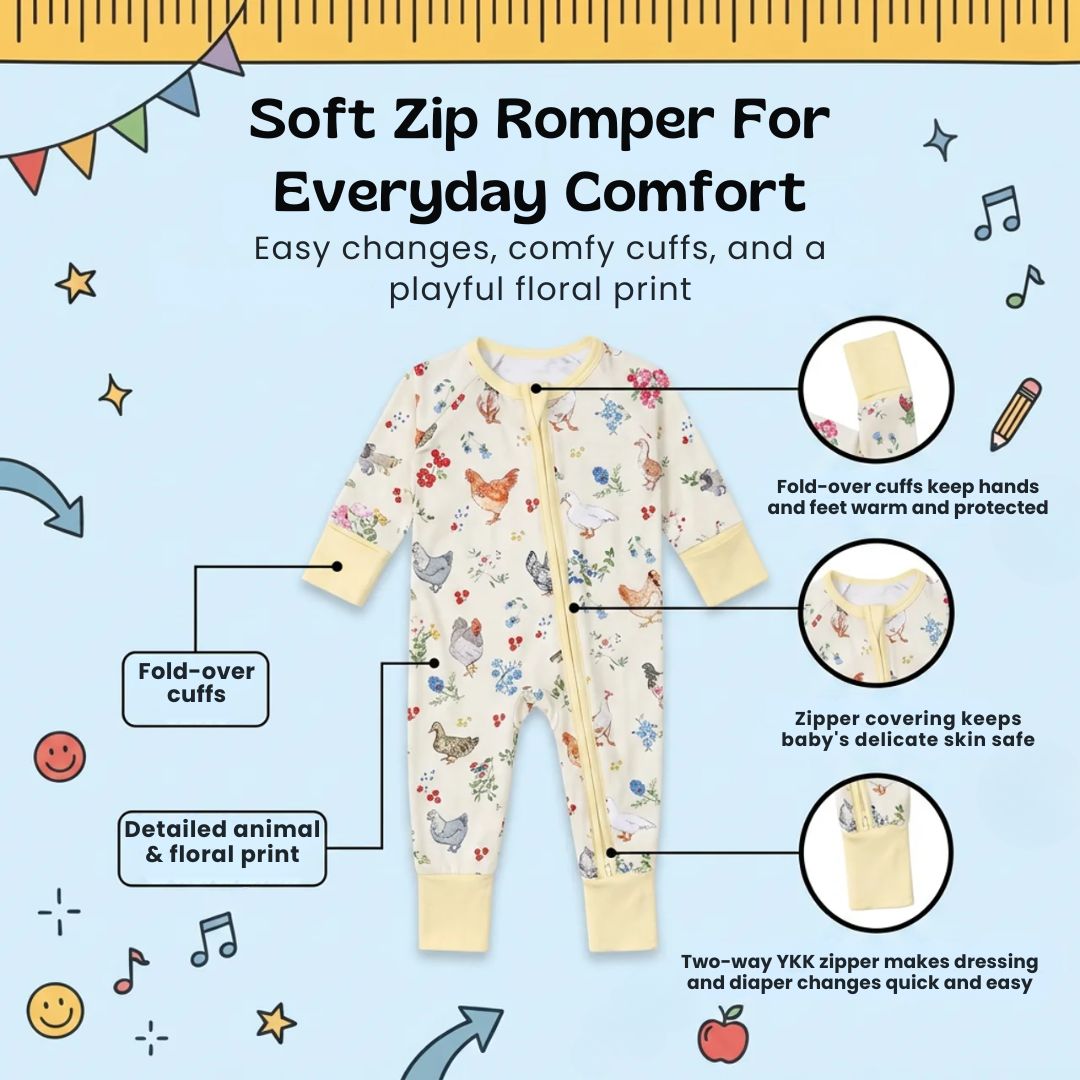 nylyCas™ Soft Zip Baby Romper