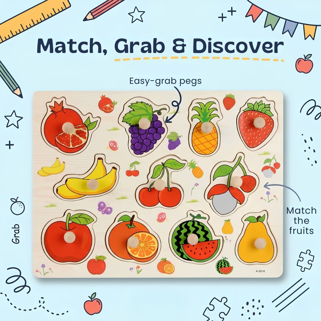 nylyCas™ Wooden Match & Learn Puzzle Board