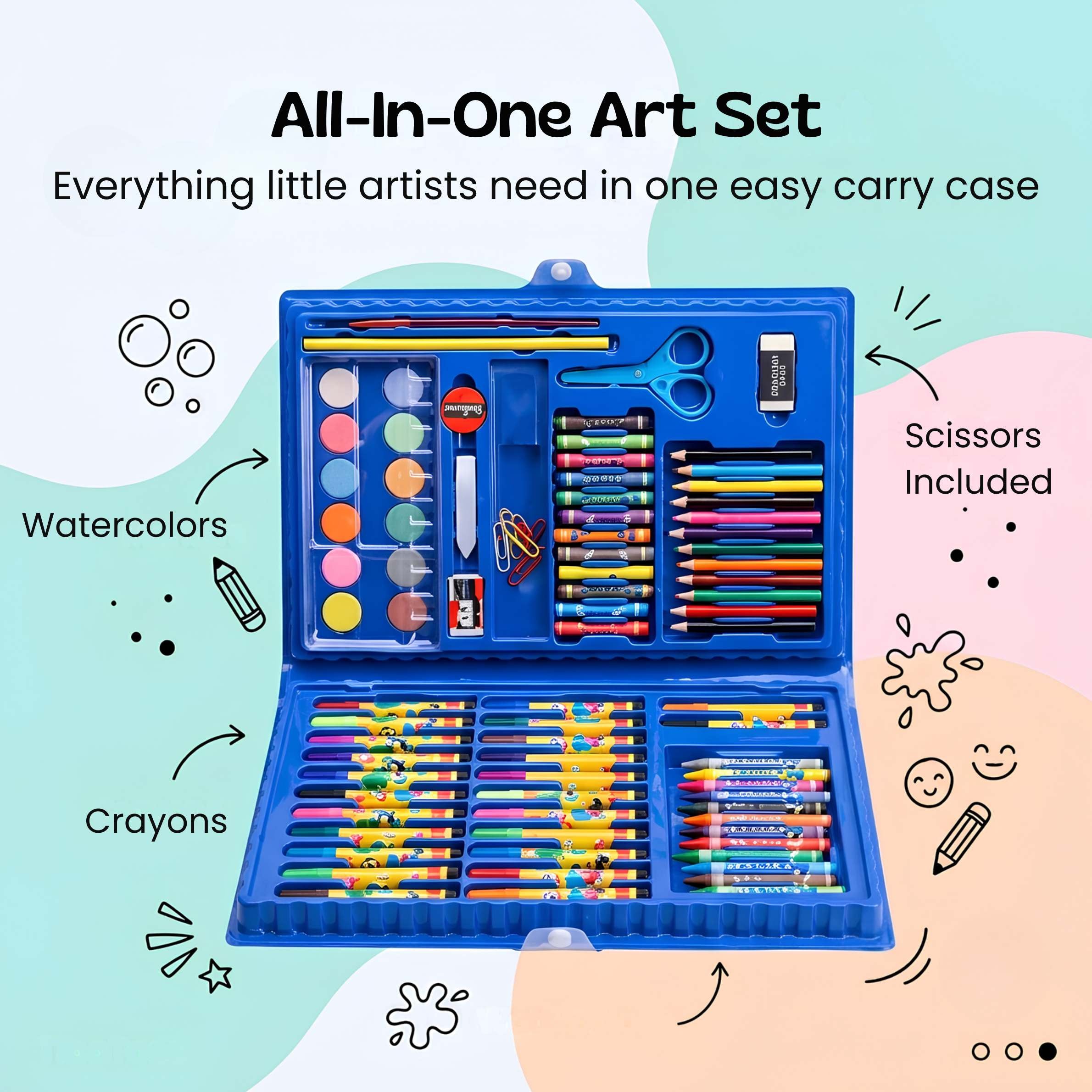 nylyCas™ MegaArtist 86-Piece Creative Art Set