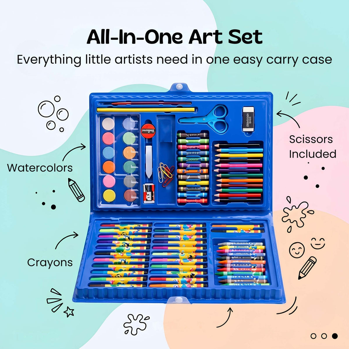 nylyCas™ MegaArtist 86-Piece Creative Art Set