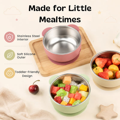 nylyCas™ BearGrip Stainless Steel Suction Bowl