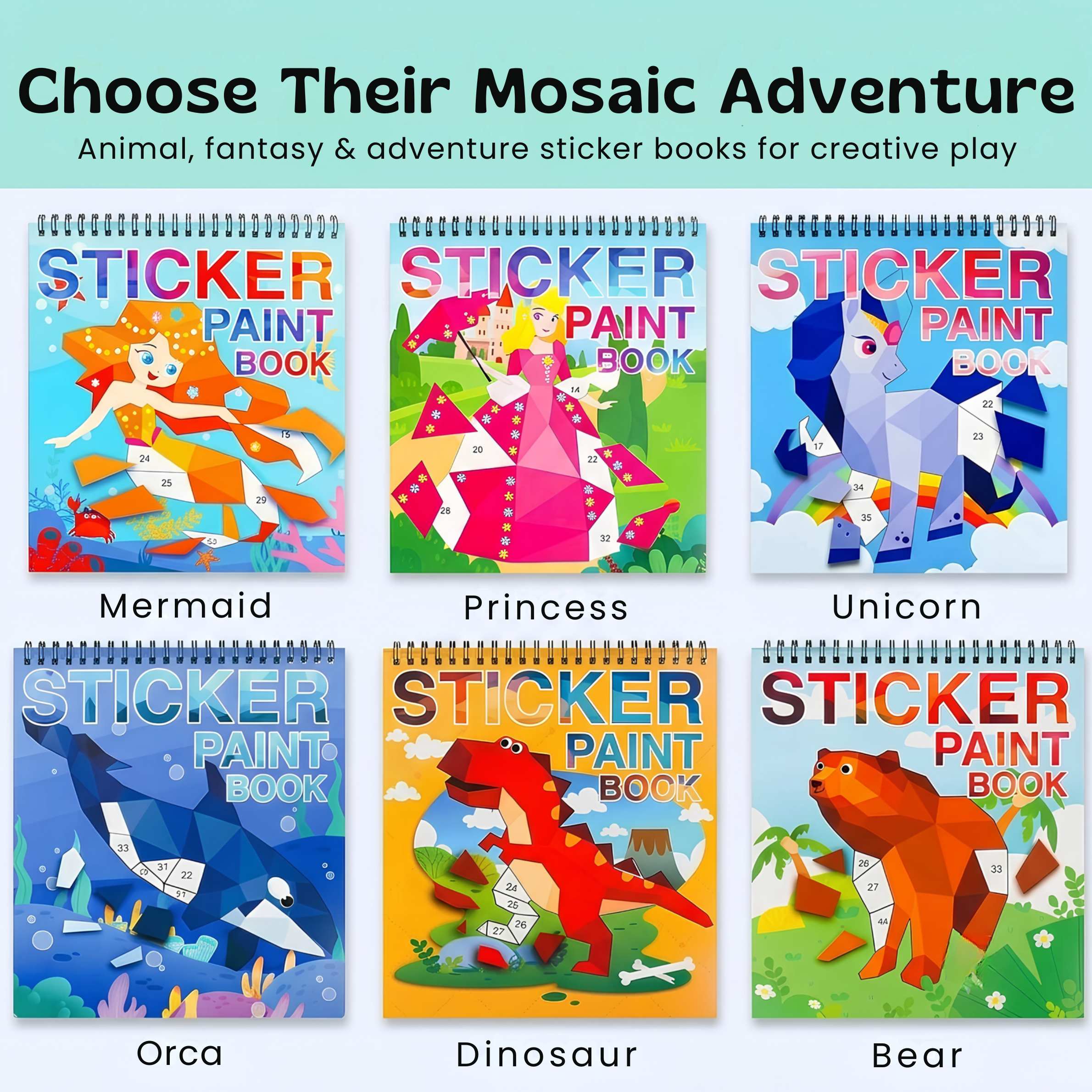 nylyCas™ StickerPaint Number Art Book