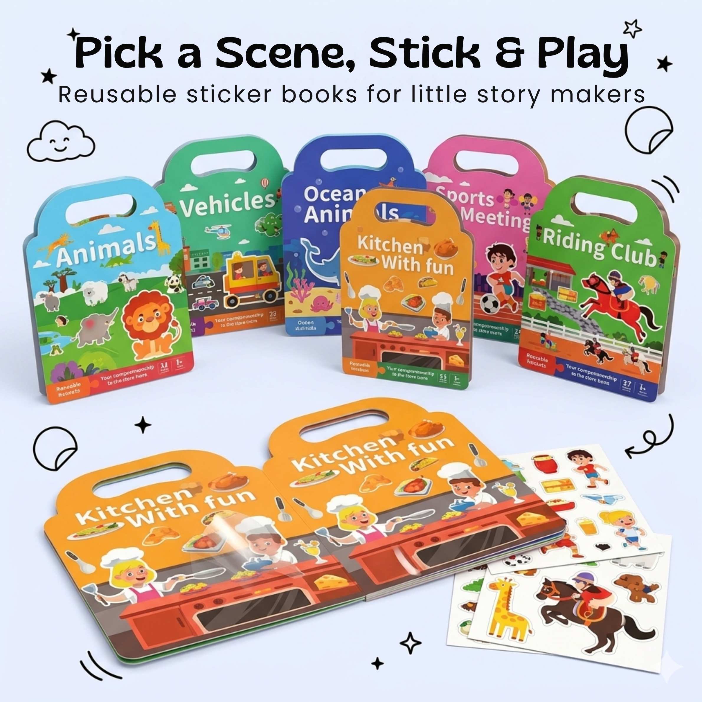 nylyCas™ PuffyScene Reusable Sticker Book