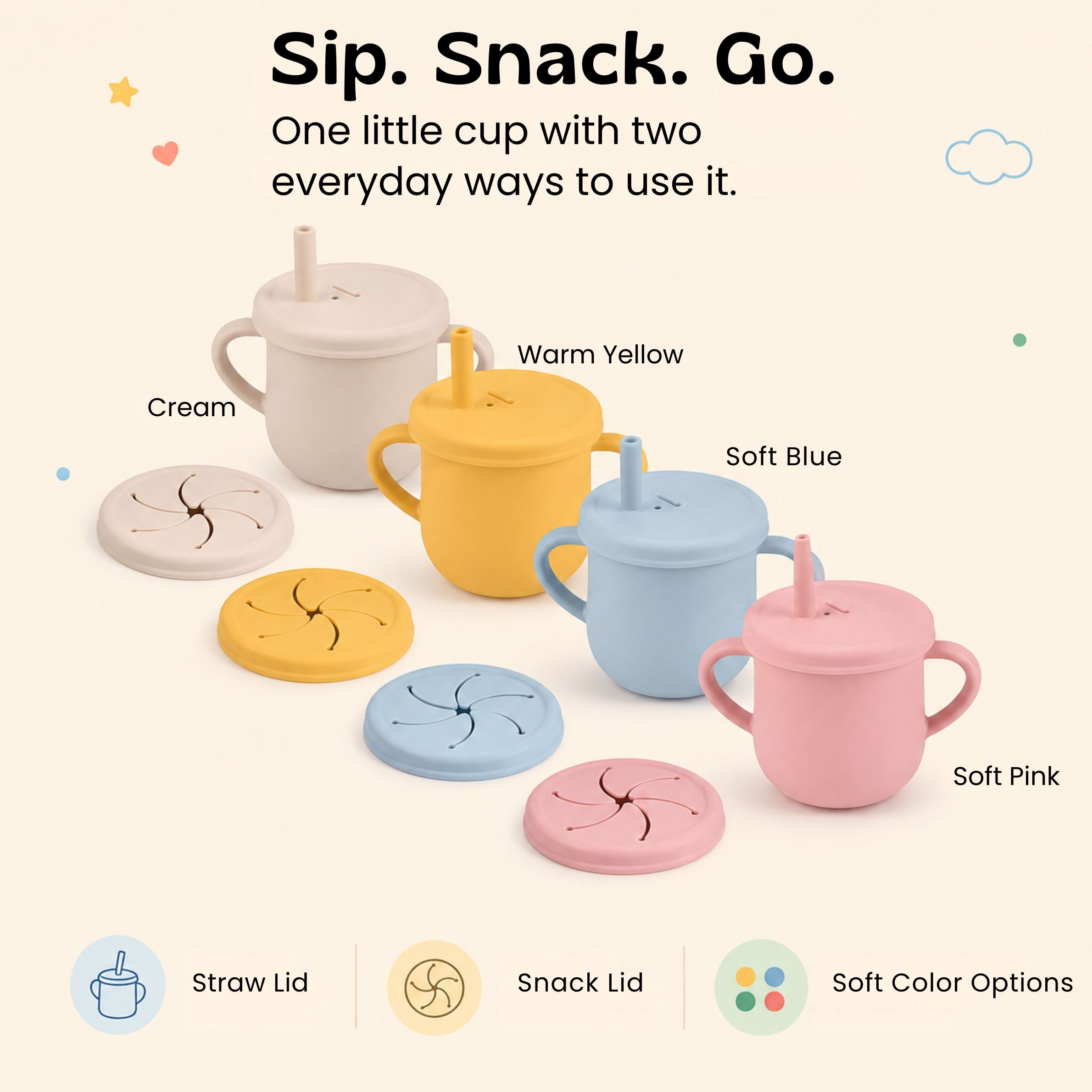 nylyCas™ Sip & Snack Silicone Training Cup