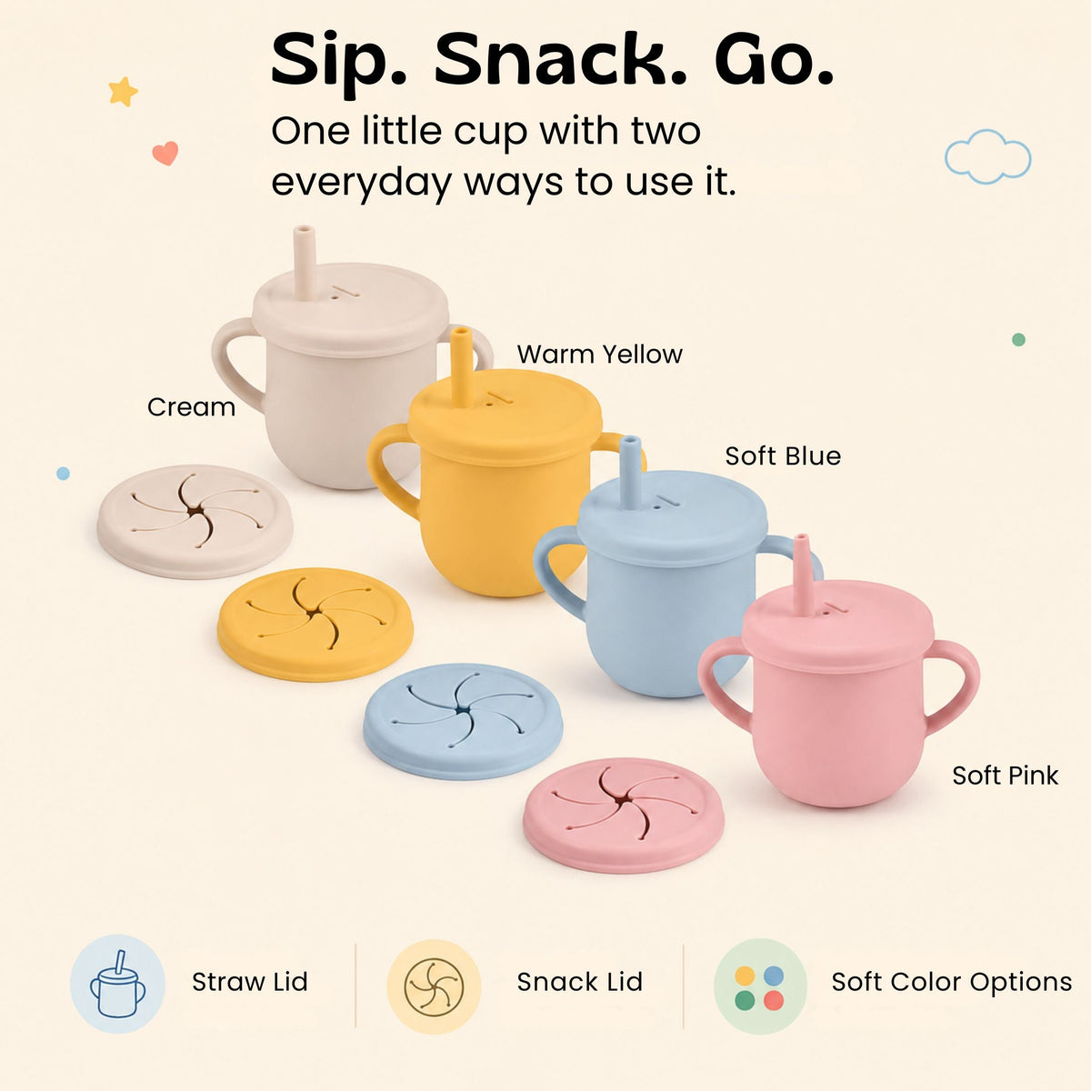 nylyCas™ Sip & Snack Silicone Training Cup