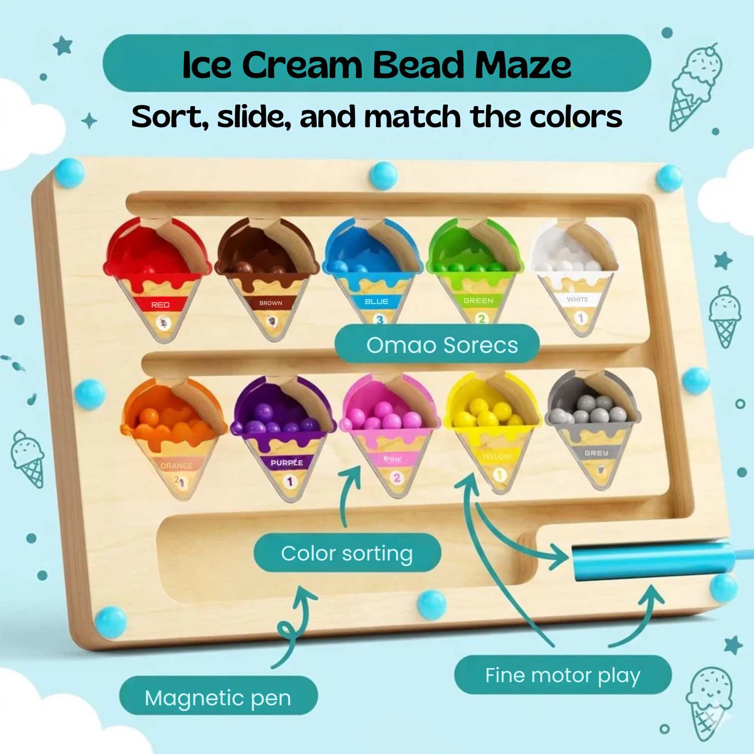 nylyCas™ MagniSort Color Maze Board