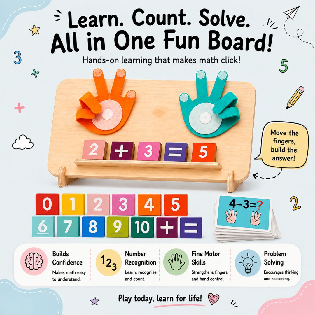 nylyCas™ Wooden Finger Math Counting Board