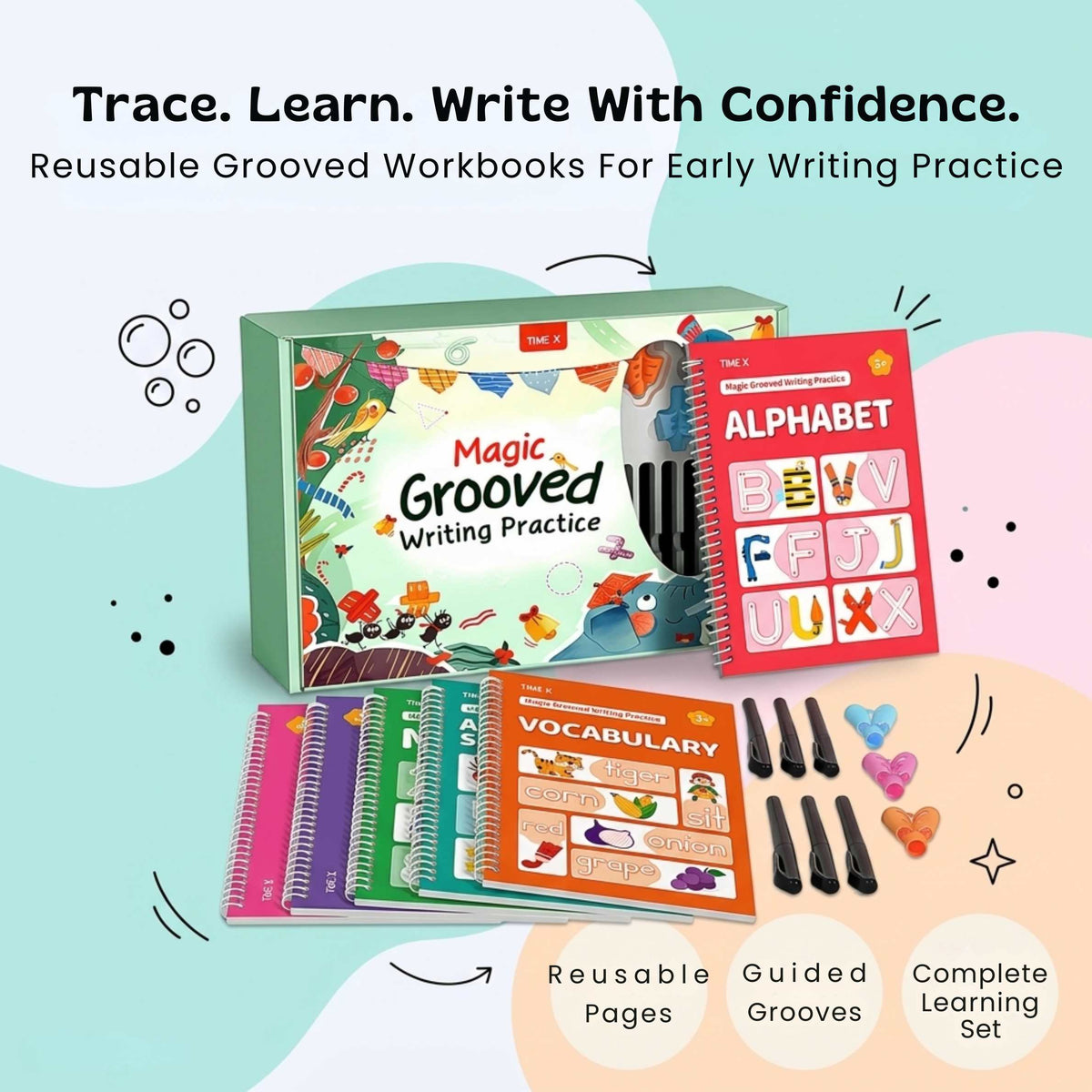 nylyCas™ Trace & Grow Reusable Writing Books