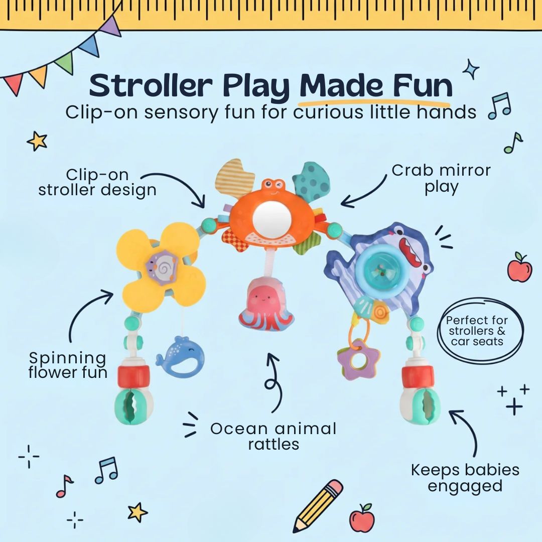 nylyCas™ Clip-On Montessori Stroller Play Arch