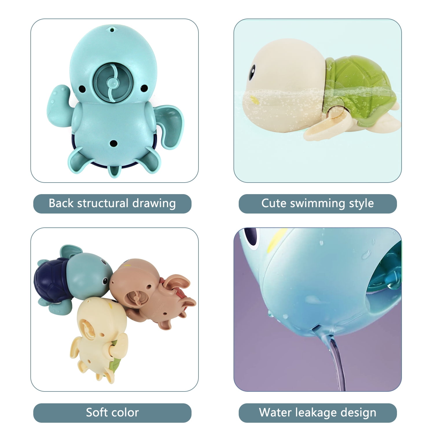 nylyCas™ 3-Pack Turtle Bathtub Toys