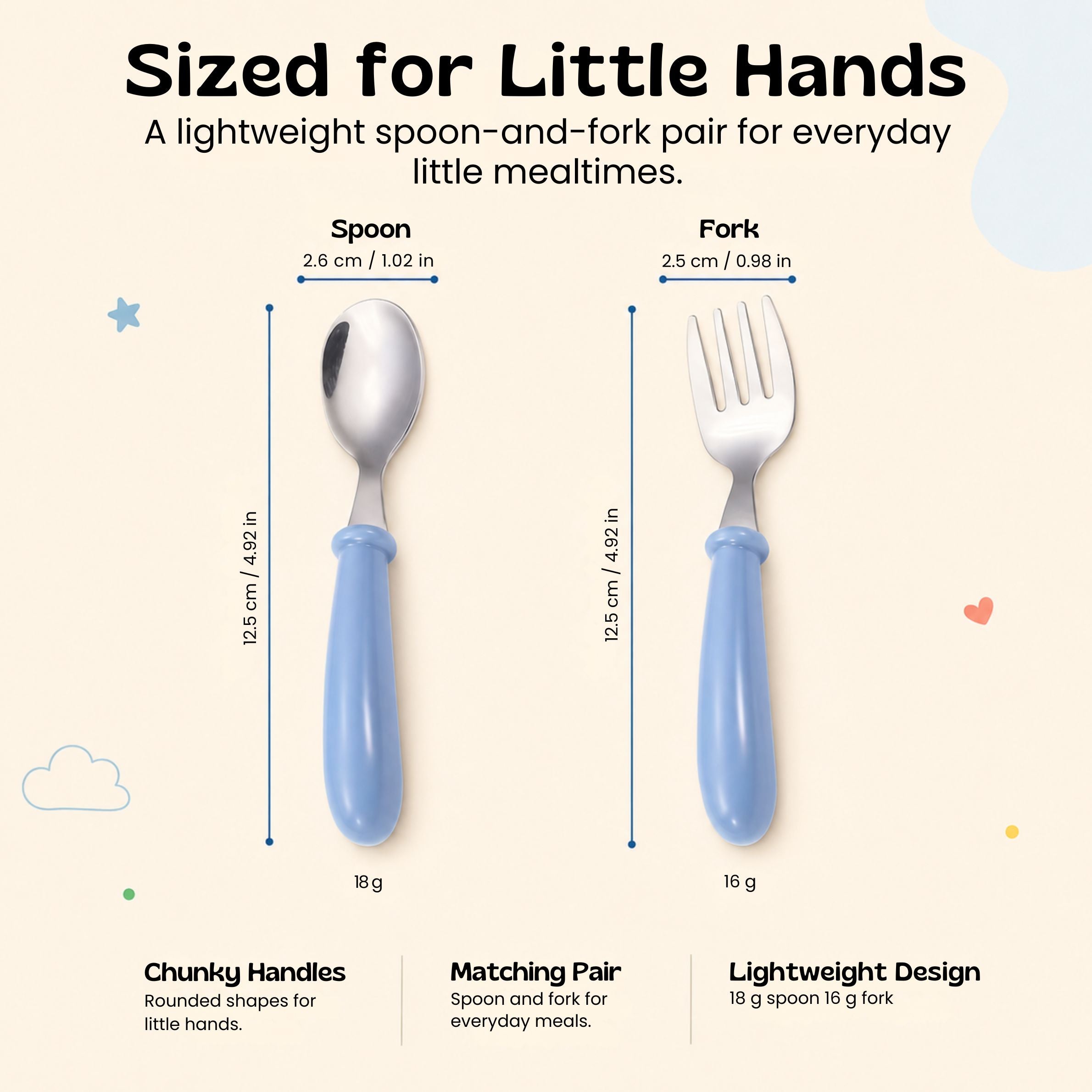 nylyCas™ LittleBite Toddler Fork & Spoon Set