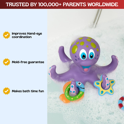 nylyCas™ Montessori Octopus Ring Toss Bathroom Toy