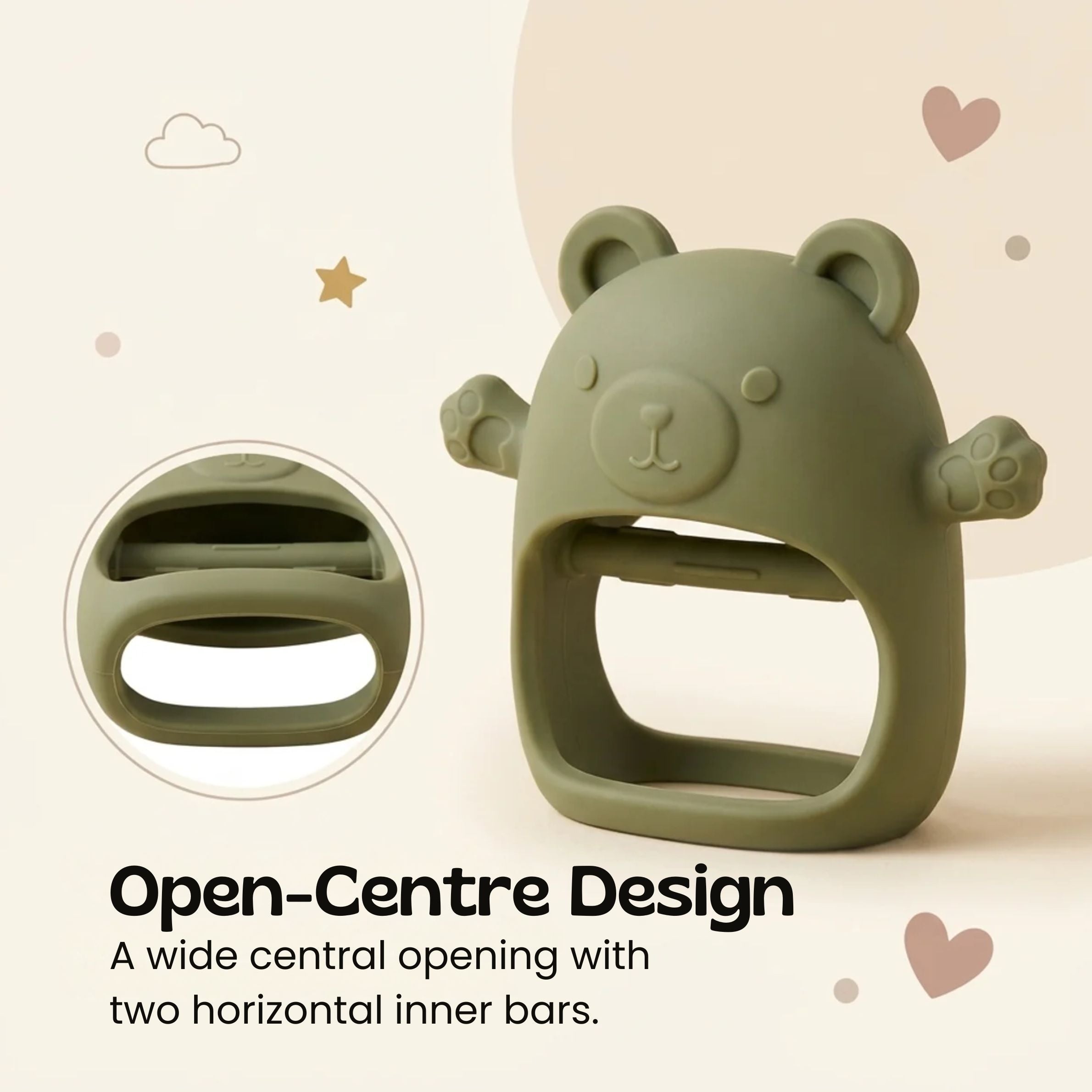 nylyCas™ BearBite Silicone Baby Teether