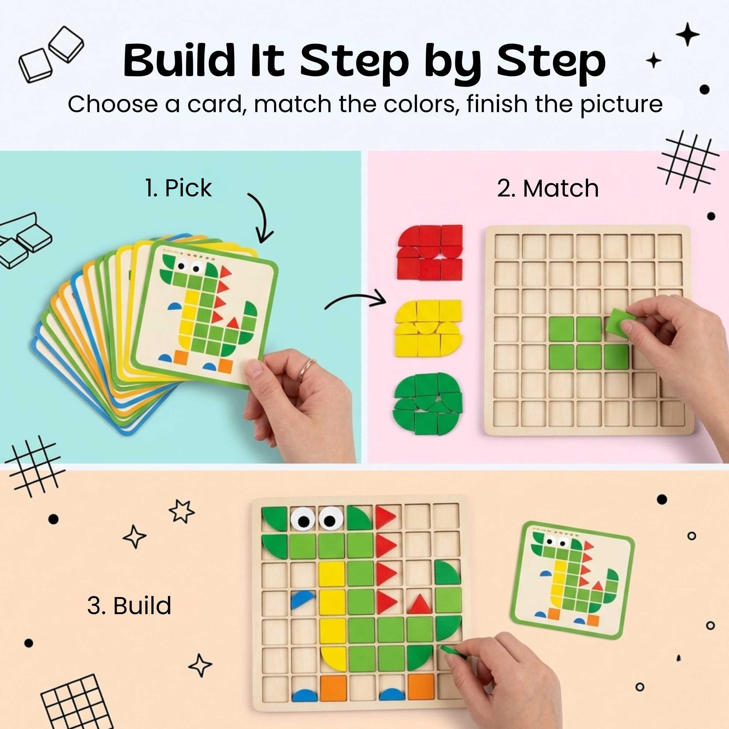 nylyCas™ MosaicMind Pattern Puzzle Board