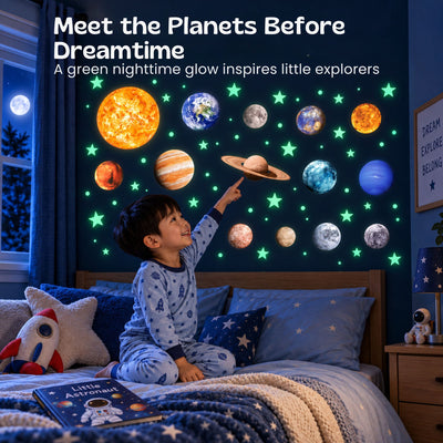 nylyCas™ Glow-in-the-Dark Space Sticker Set