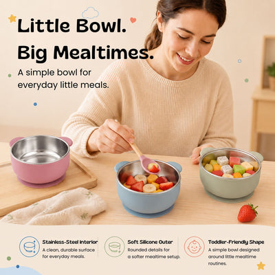 nylyCas™ BearGrip Stainless Steel Suction Bowl