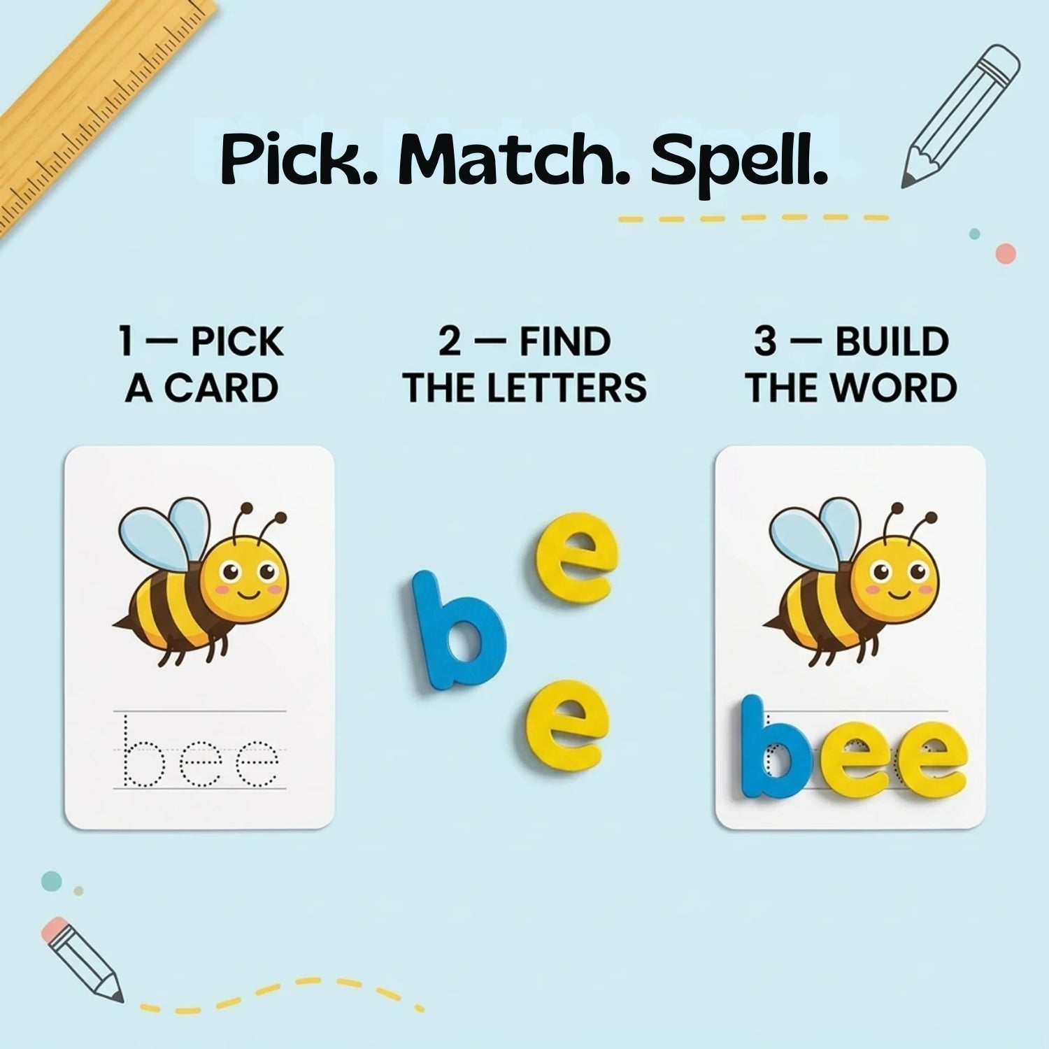 nylyCas™ See & Spell Letter Matching Game
