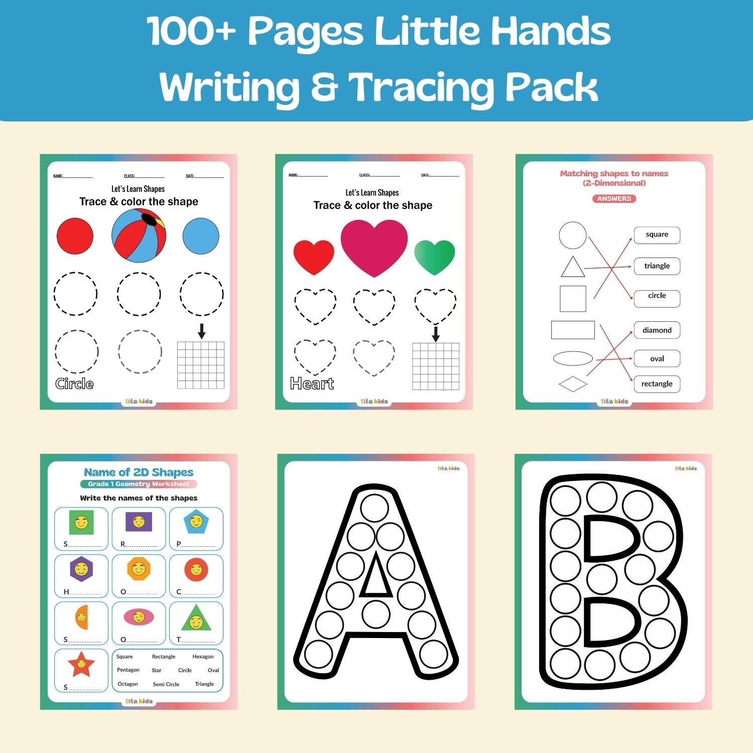 100+ Pages Little Hands Writing & Tracing Pack