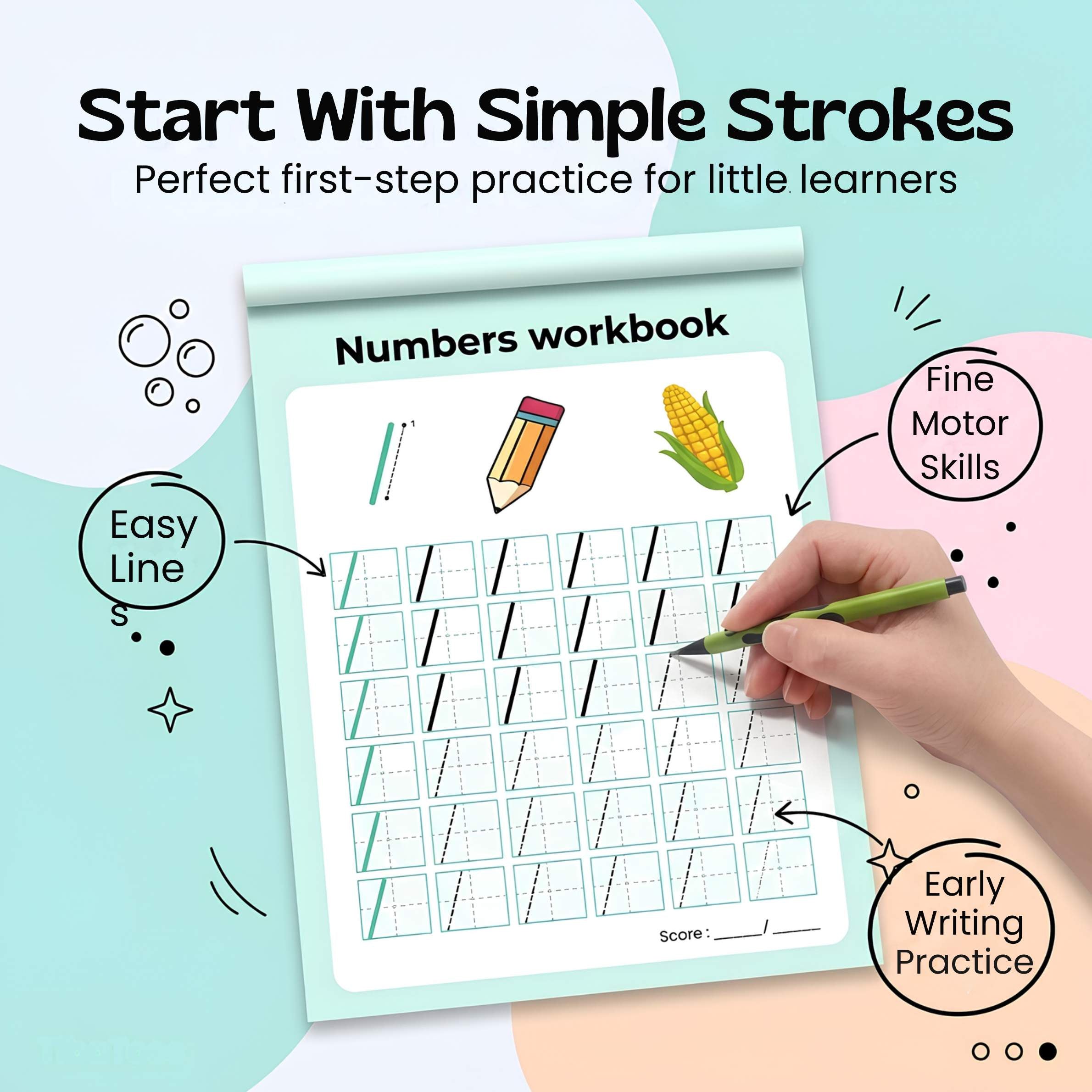 nylyCas™ NumberQuest Tracing Workbook