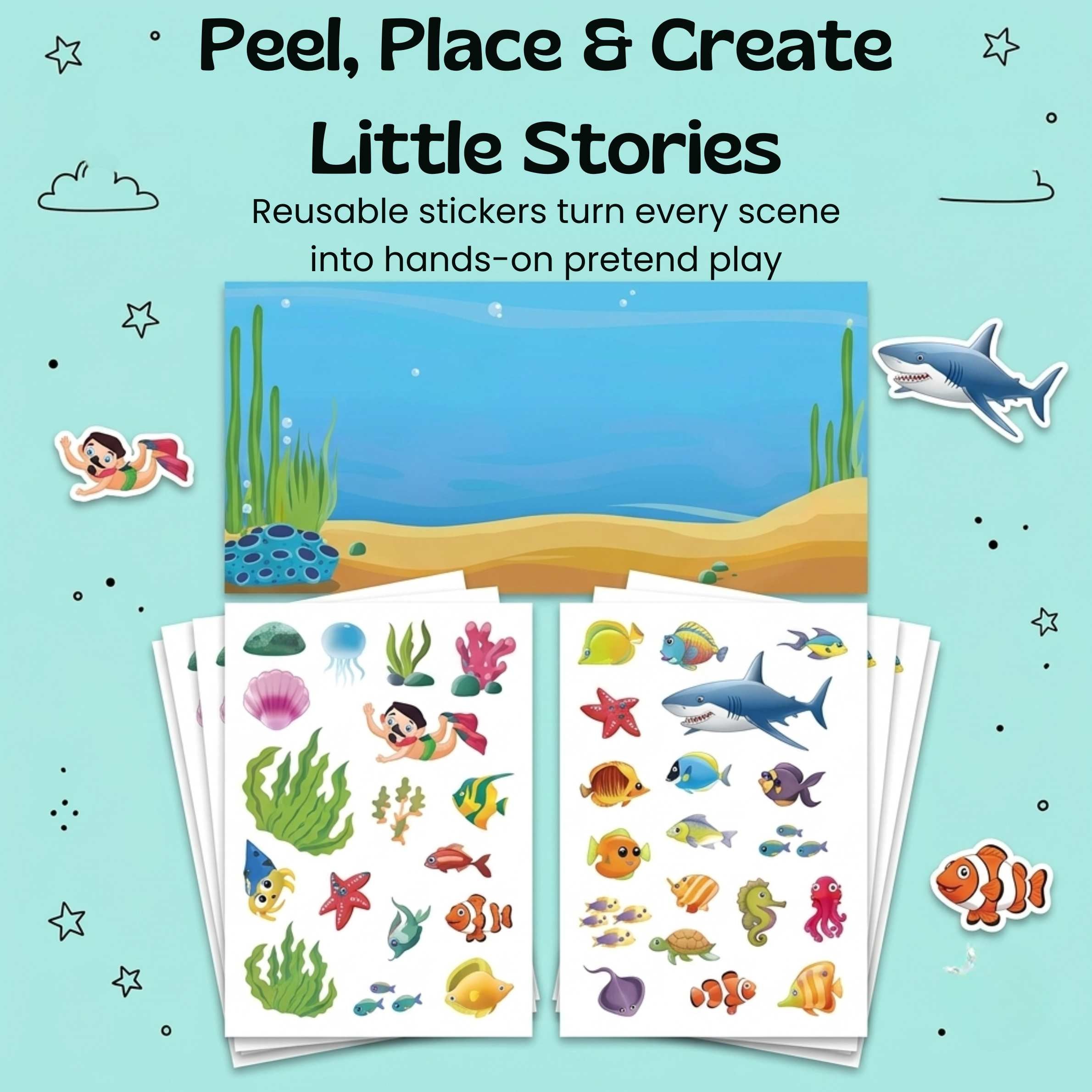 nylyCas™ MiniScene Reusable Sticker Book