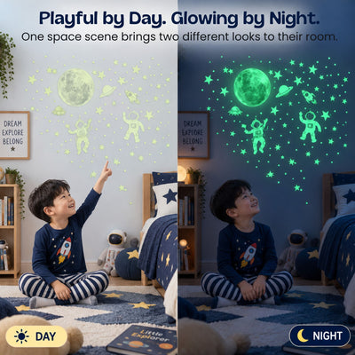 nylyCas™ MoonGlow Astronaut Wall Stickers