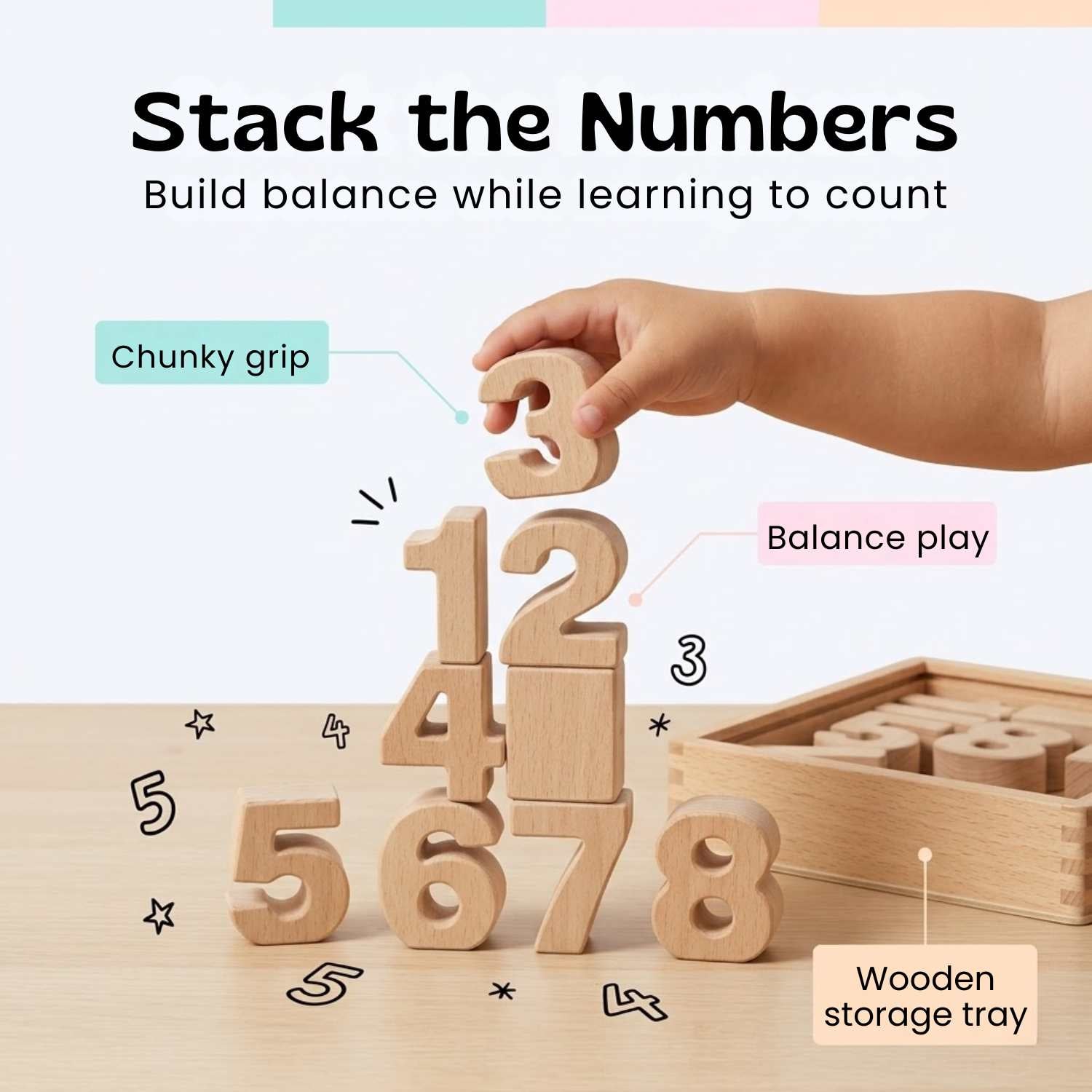 nylyCas™ NumberNest Wooden Counting Blocks
