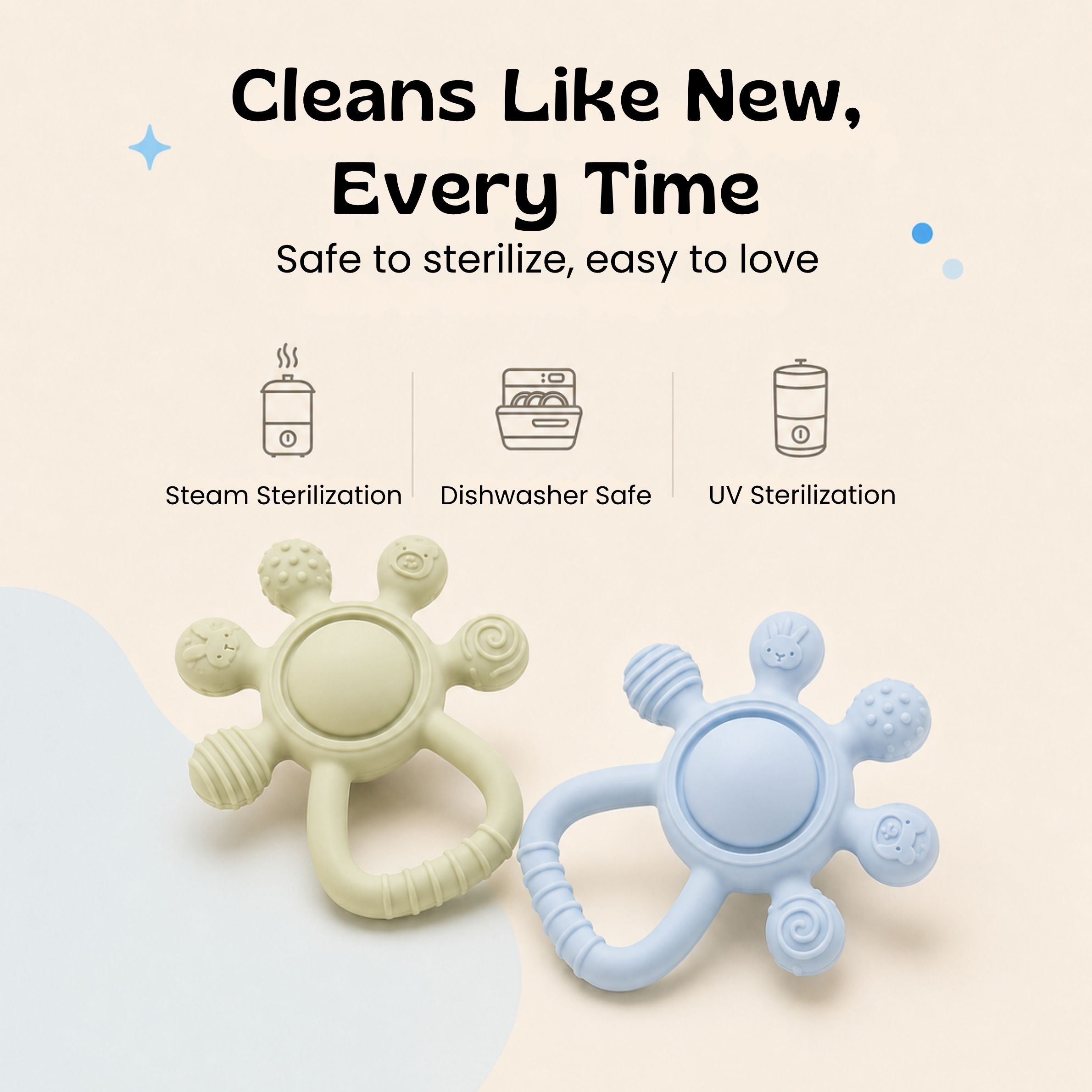 nylyCas™ LittleGrip Silicone Teether Rattle