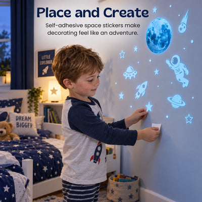 nylyCas™ GalaxyGlow Space Wall Stickers