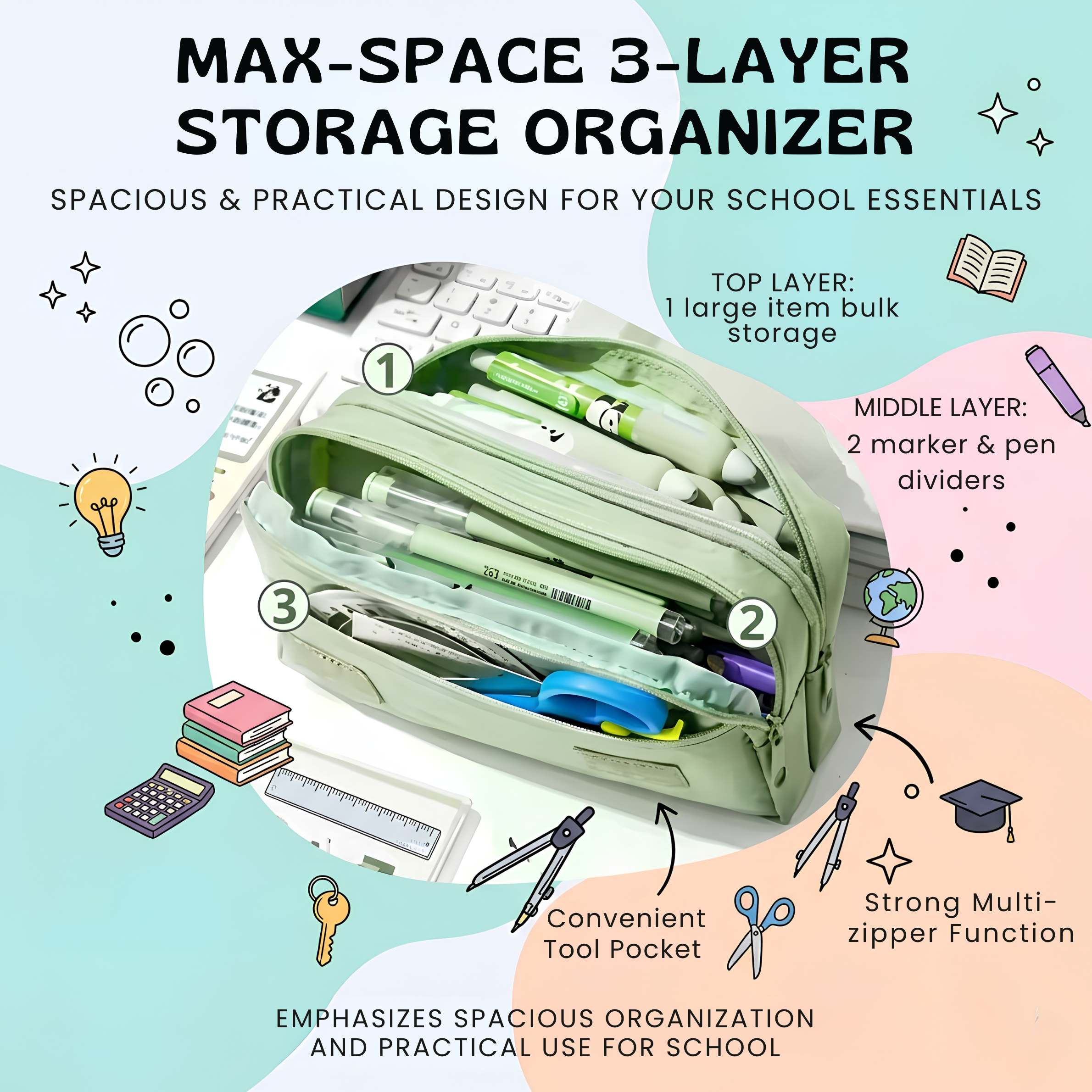 nylyCas™ BuddyPack Large Pencil Case