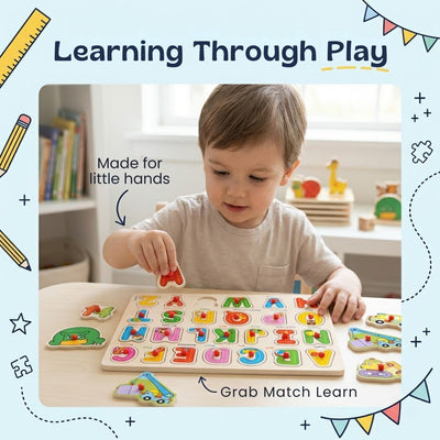 nylyCas™ Wooden Match & Learn Puzzle Board