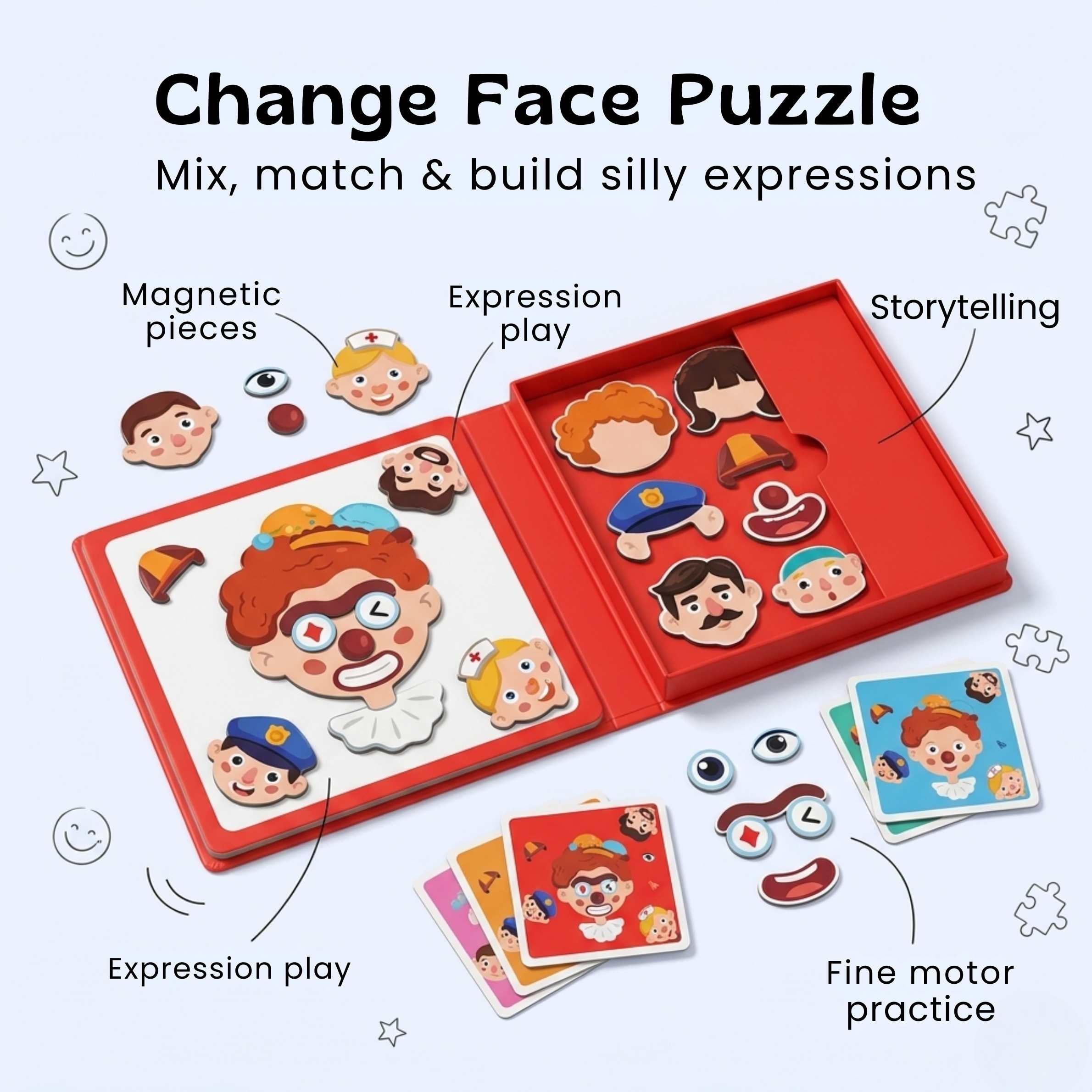 nylyCas™ MixFace Magnetic Story Puzzle