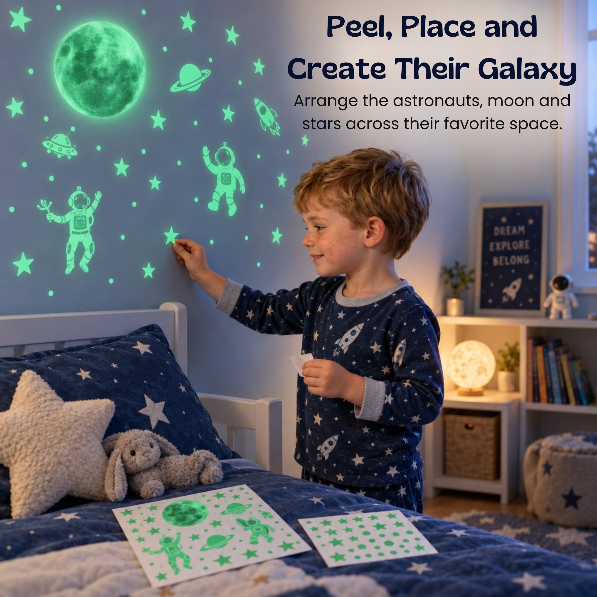 nylyCas™ MoonGlow Astronaut Wall Stickers