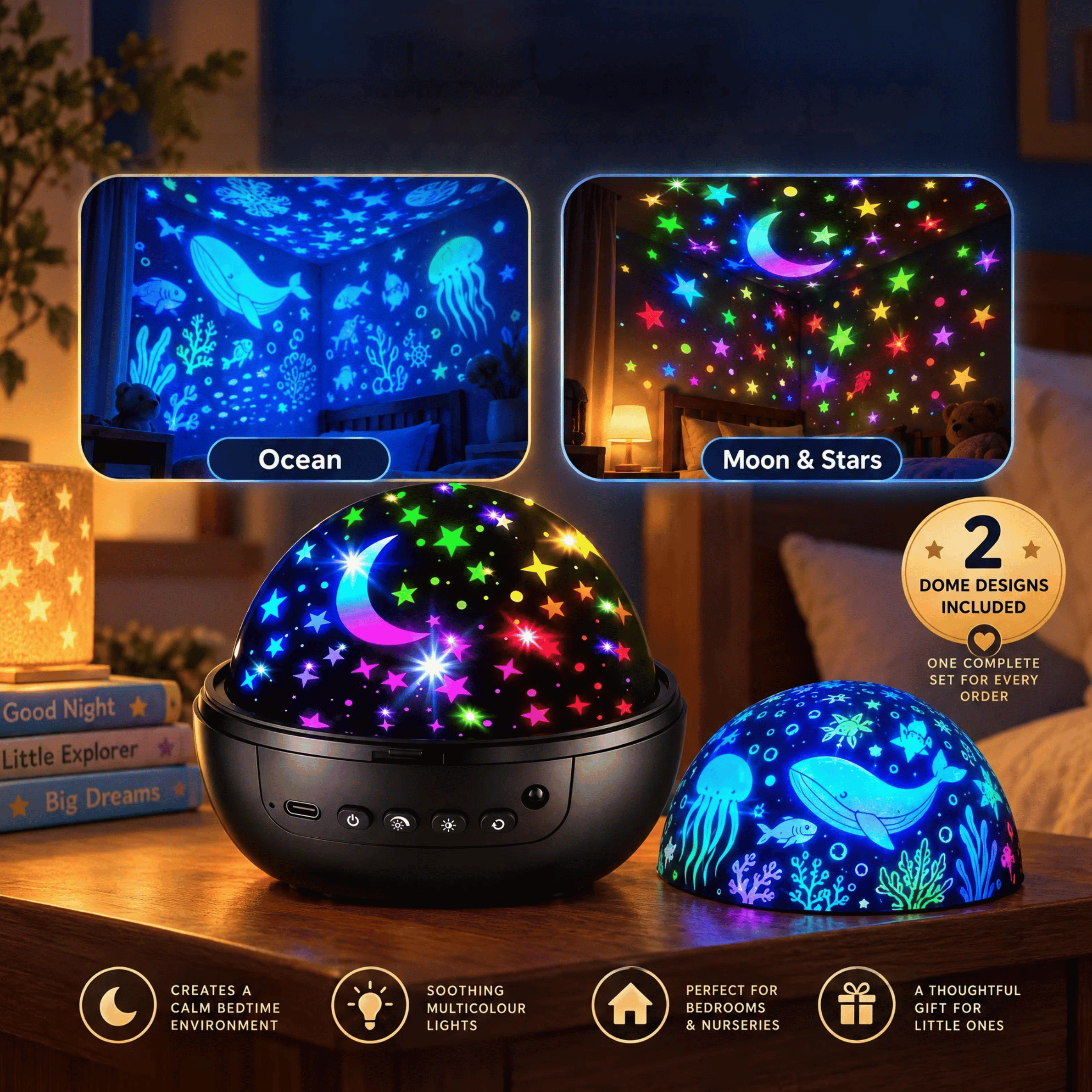 nylyCas™ StarryGlow Projector Night Light