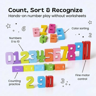 nylyCas™ StackNum Wooden Number Blocks