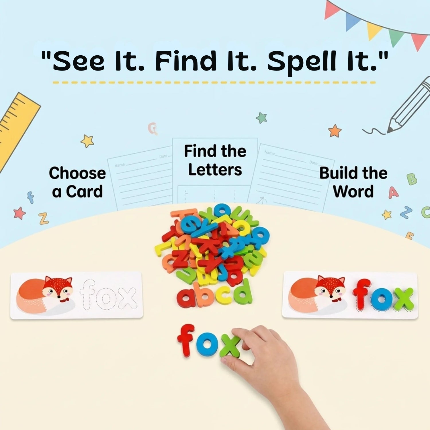 nylyCas™ See & Spell Letter Matching Game