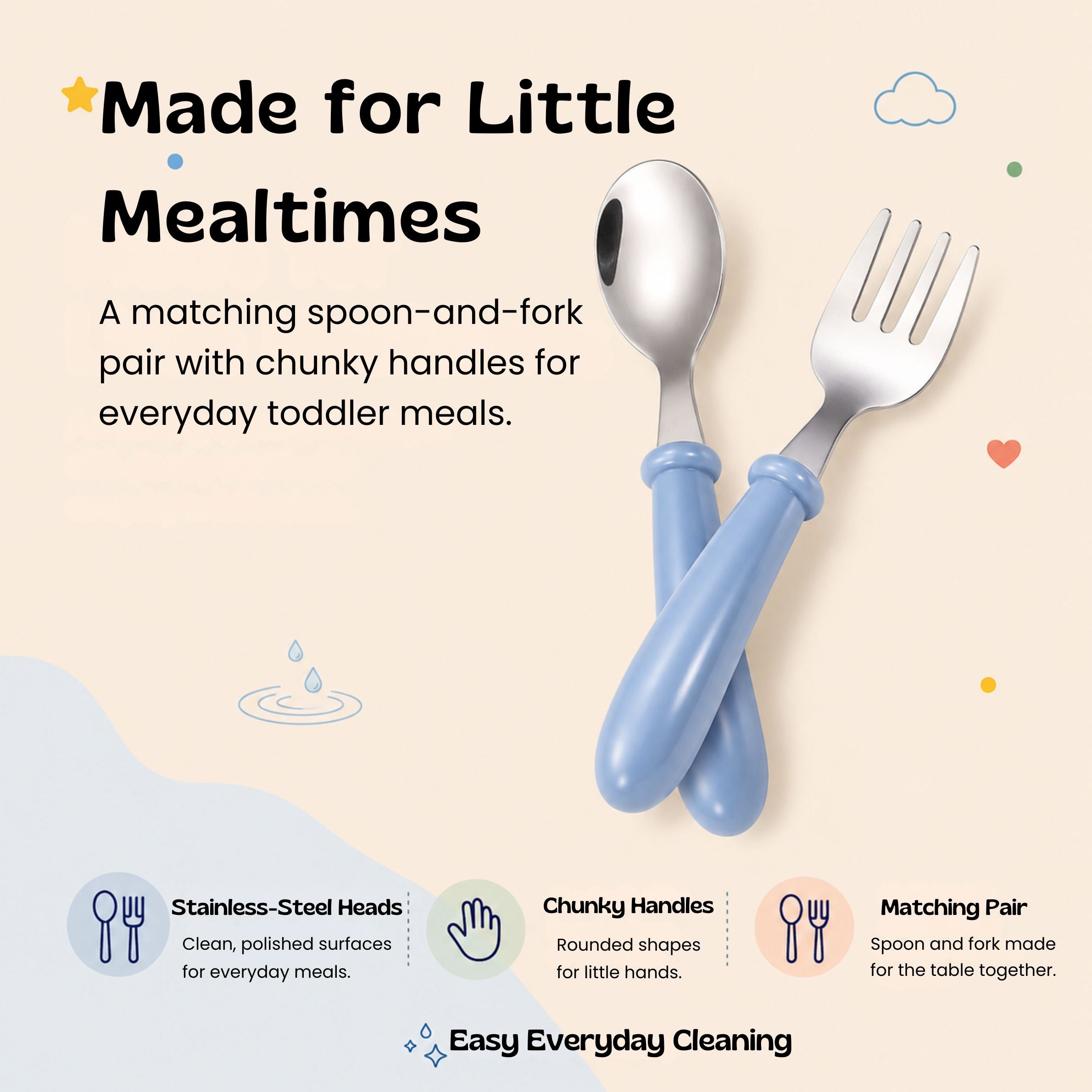 nylyCas™ LittleBite Toddler Fork & Spoon Set
