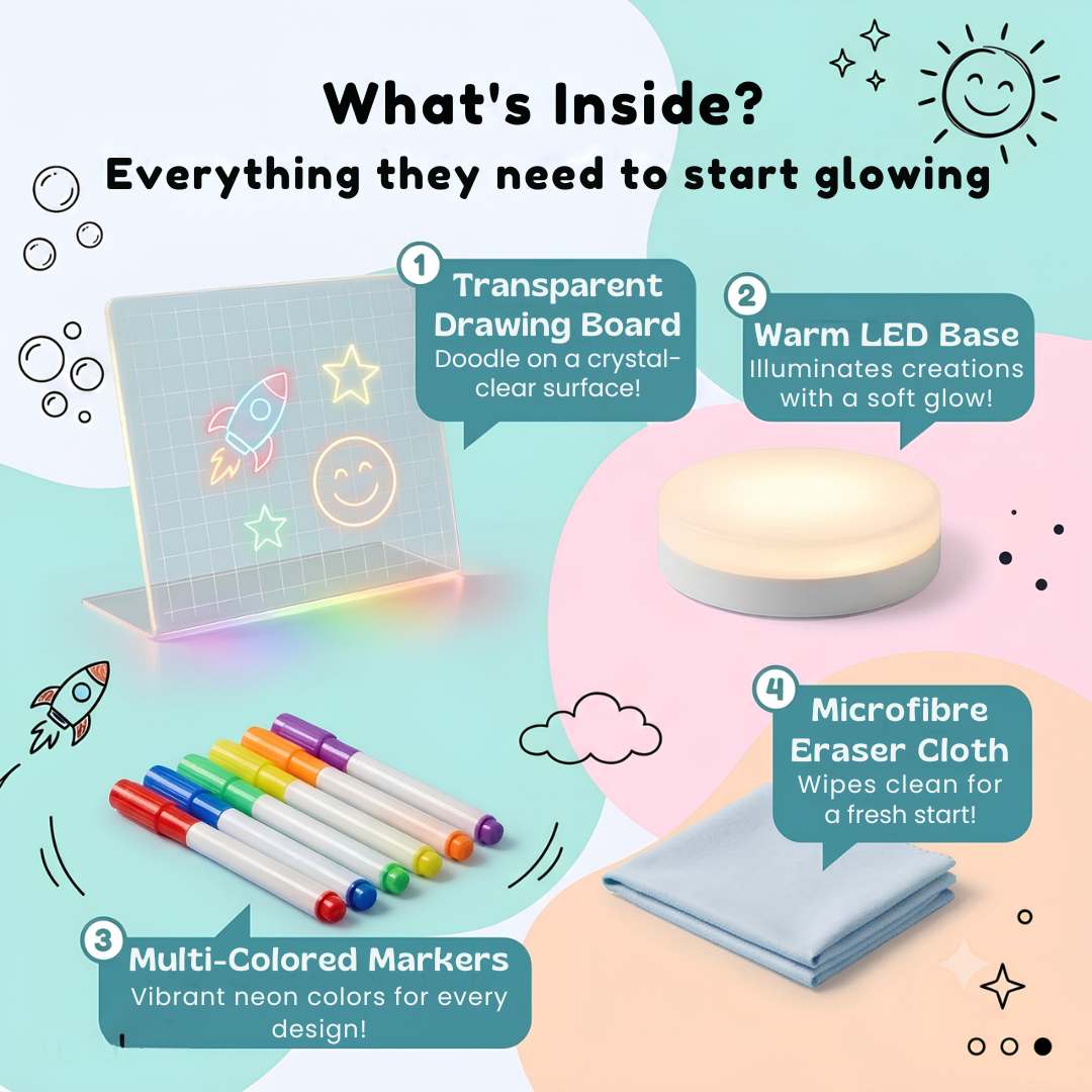 nylyCas™ GlowScribble Light-Up Drawing Board