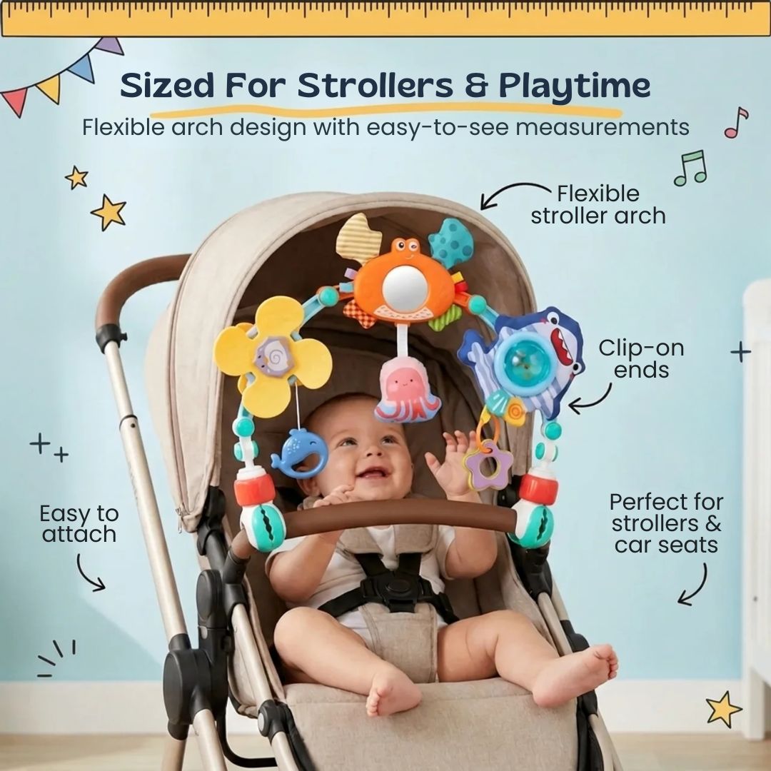 nylyCas™ Clip-On Montessori Stroller Play Arch