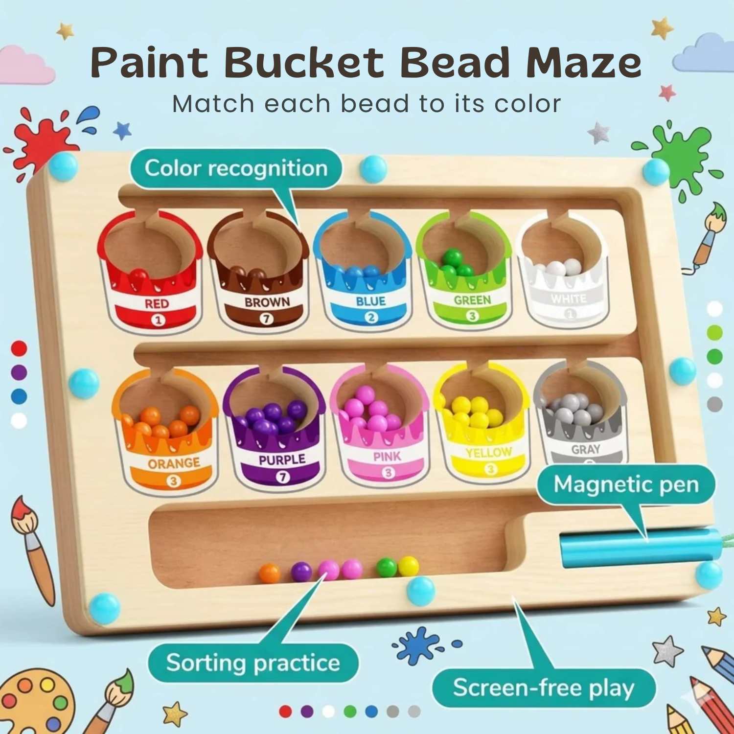 nylyCas™ MagniSort Color Maze Board