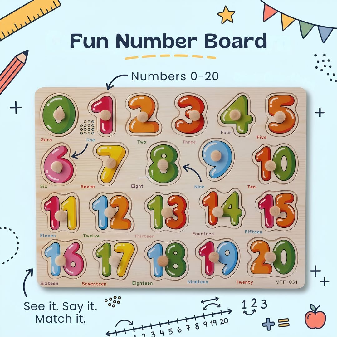 nylyCas™ Wooden Match & Learn Puzzle Board